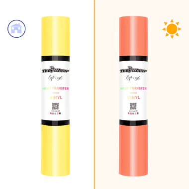 Uv Neon Color Changing Htv in Spring Yellow to Marker Pink