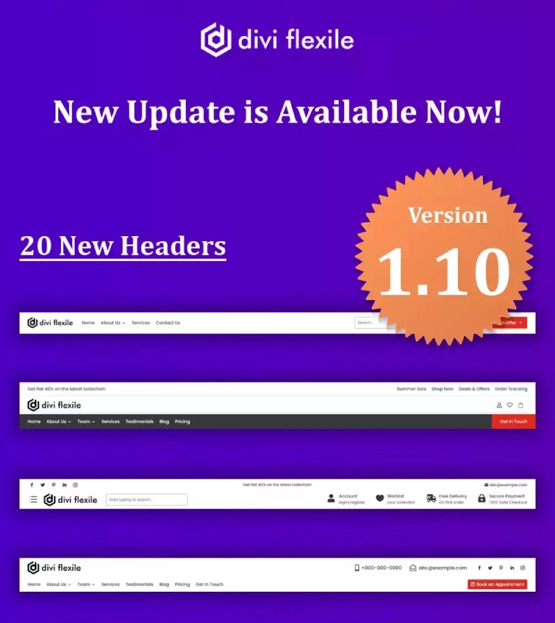 Divi Header Layouts pack version 1.10