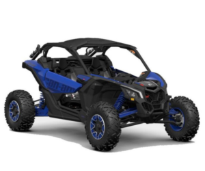 Blue Can-Am Maverick X3 Max X RS Turbo RR side by side - high-performance off-road vehicle for thrilling adventures