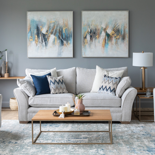 Strata beige fabric sofa from EZ Living Furniture.