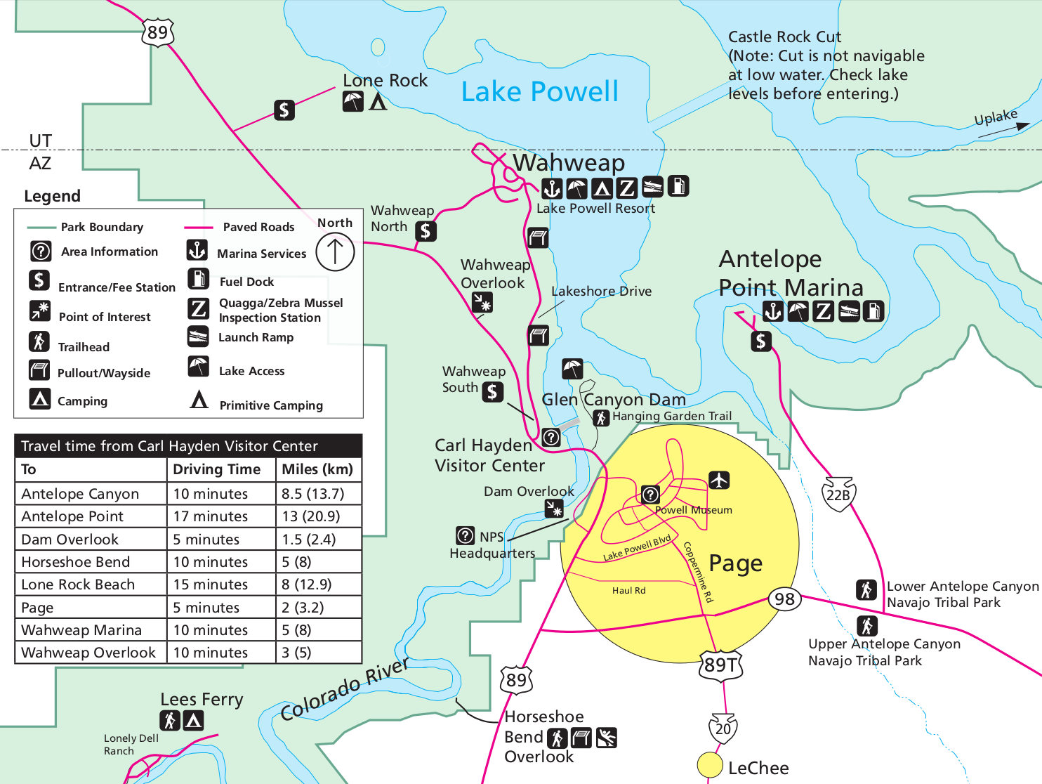 Mapa de Horseshoe Bend