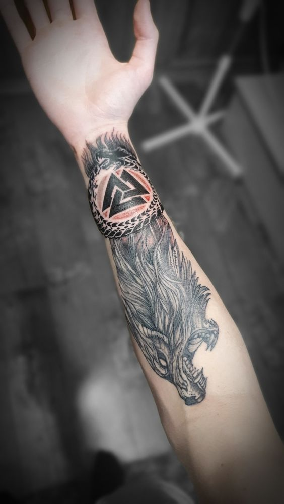 Fenrir & Jörmungandr Valknut Tattoo