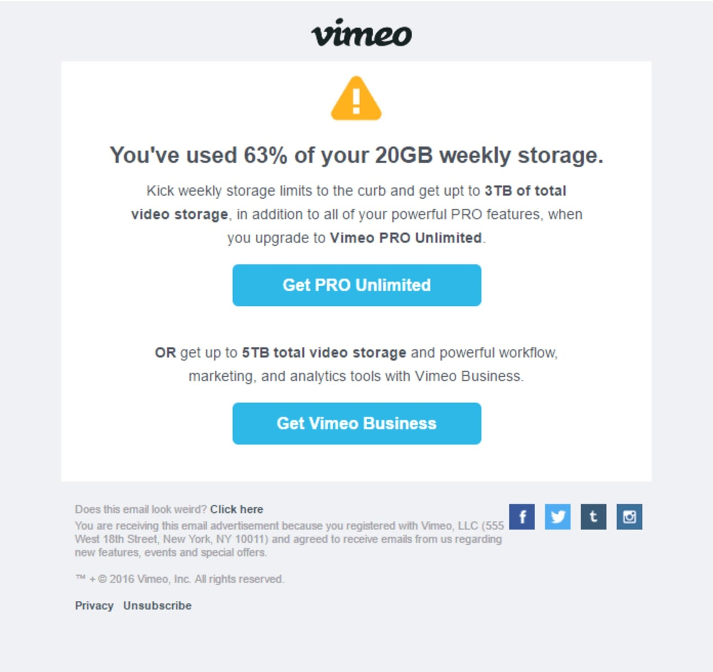 cross-selling strategy explained: Vimeo example