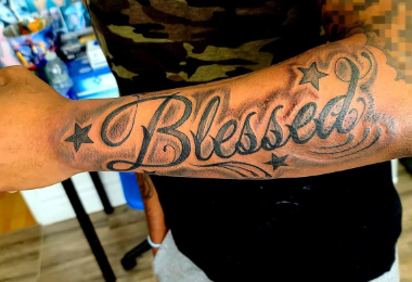 Blessed Men Badass Hand Tattoo