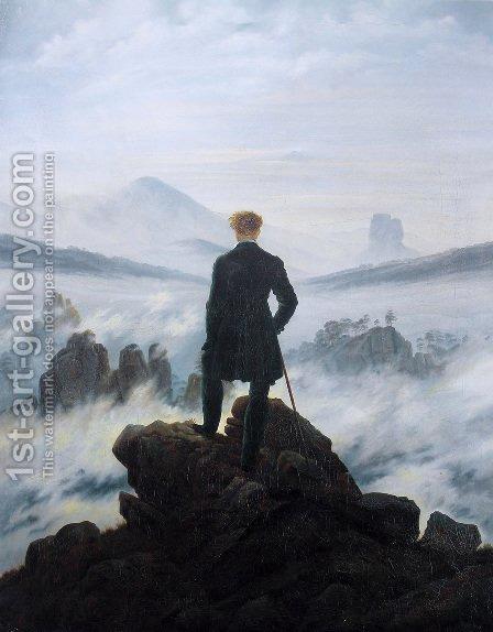 The Wanderer above the Mists 1817-18. The painting by Caspar David Friedrich