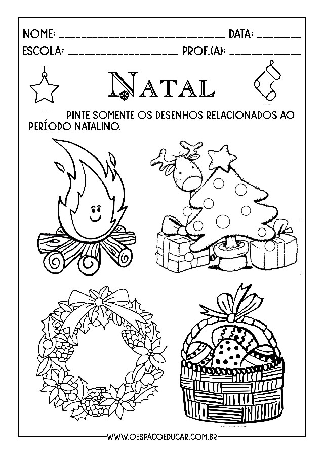 atividades de Natal para educação infantil para imprimir