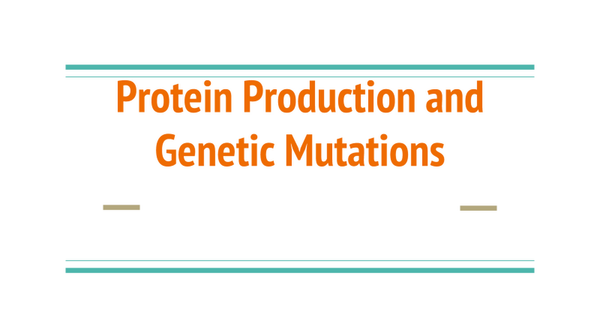 Protein Production and Genetic Mutations - Google Slides