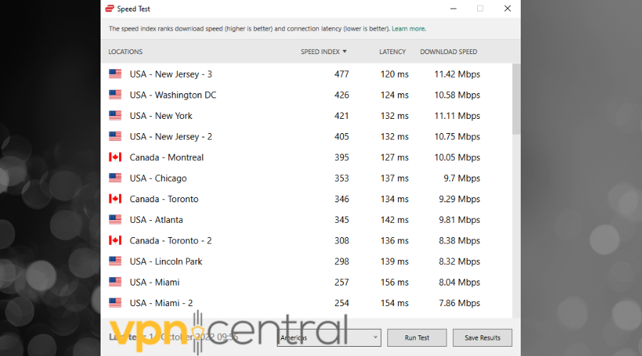 ExpressVPN US servers internet speeds