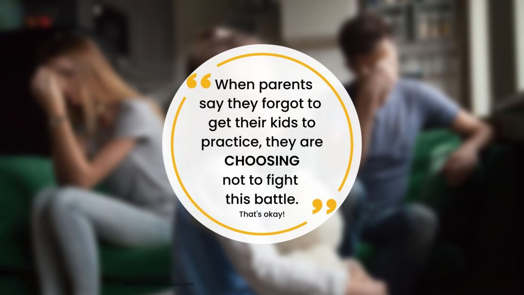 When parents say they forgot, they choose not to fight.  Give them fun piano practice ideas to help!
