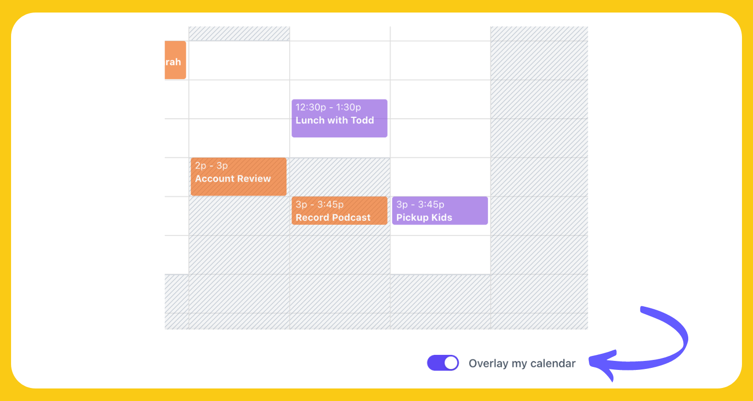 Overlay your calendar with attendees using SavvyCal