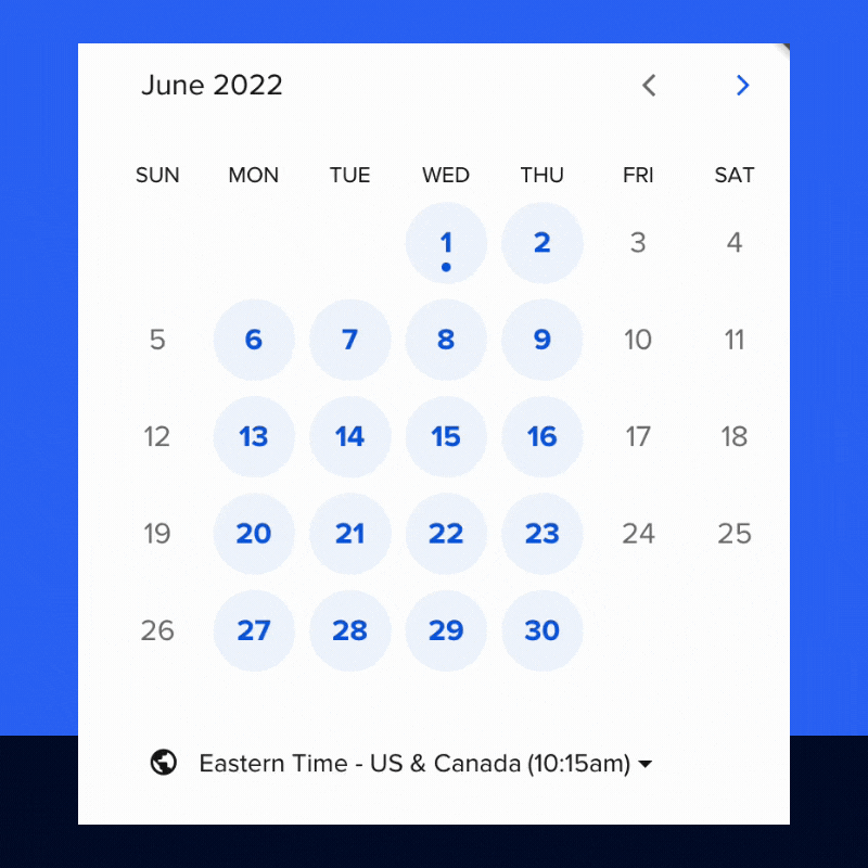 Calendar 'Next' links as an example of infinite spaces.