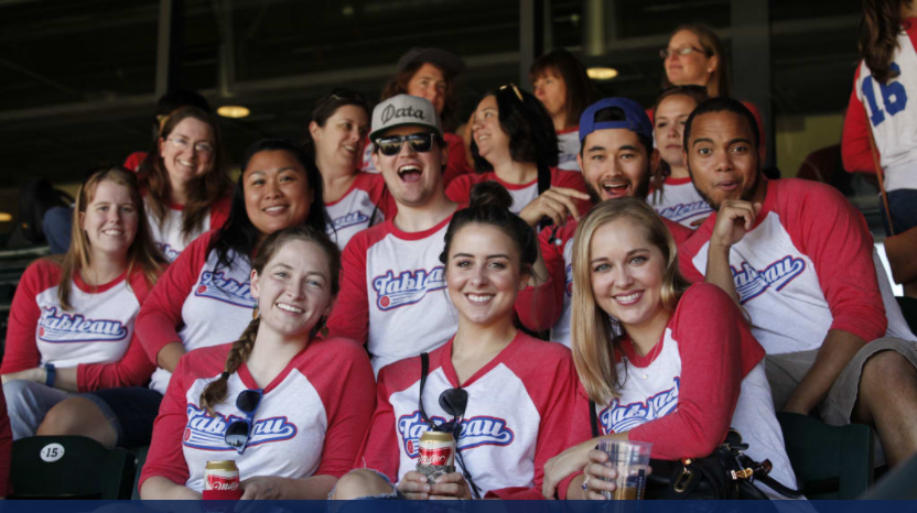 outdoor team building - team at Seattle Mariners Game