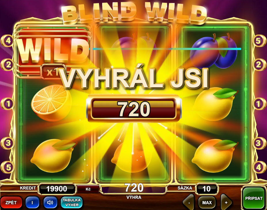 Blind Wild - Jackpot a maximální výhra