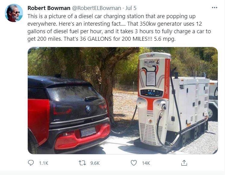 Pictured Diesel EV Charger Is A Prototype Located In The Australian Desert  | Misbar