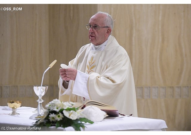 Pope Francis celebrating Mass at the Santa Marta residence - OSS_ROM