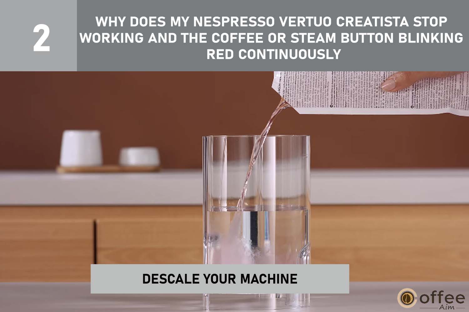  To fix a Nespresso Vertuo Creatista with a blinking red light, descale the machine. Follow simple steps in the article guide.