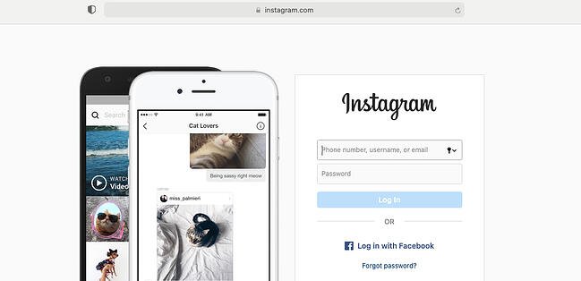 cara memposting di instagram di desktop: akses instagram di safari