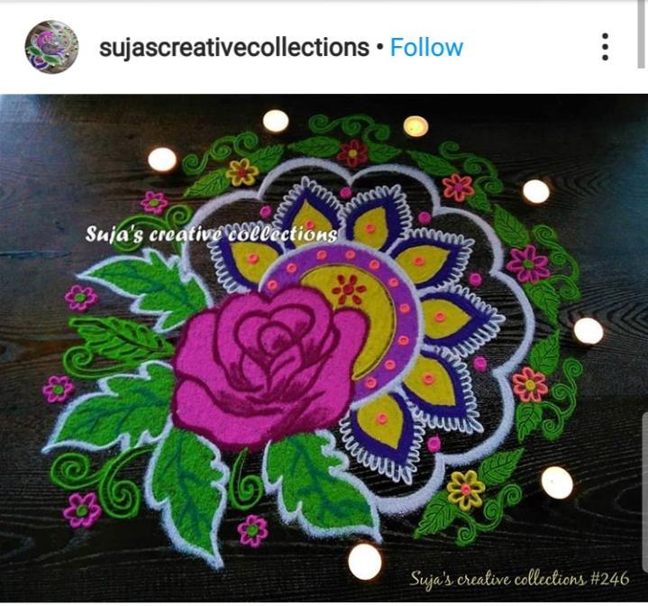 Rose Rangoli designs