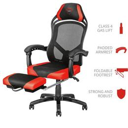 Trust GXT 706 Rona Gaming Chair With Footrest - Black / Red