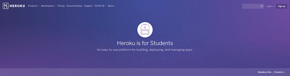 Heroku cung cấp dịch vụ lưu trữ web cho sinh viên quan tâm đến việc xây dựng và triển khai các ứng dụng web