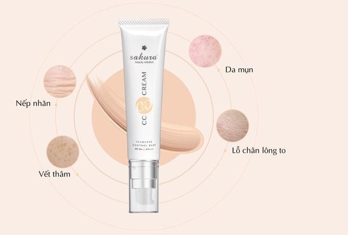 Sakura CC Cream Flawless Control Base 40ml – Sản phẩm kem chống nắng tốt nhất cho da nhạy cảm