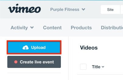 Subir contenido Vimeo