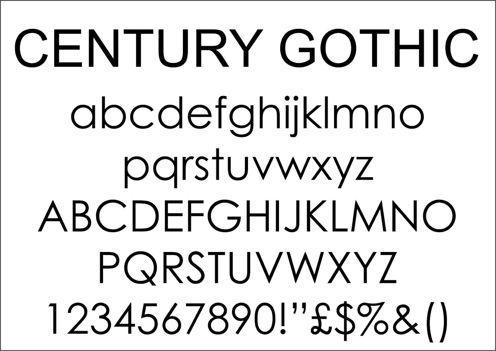 Century Gothic | Fonts | Tipografía, Fuentes modernas, Tipografias  abecedario