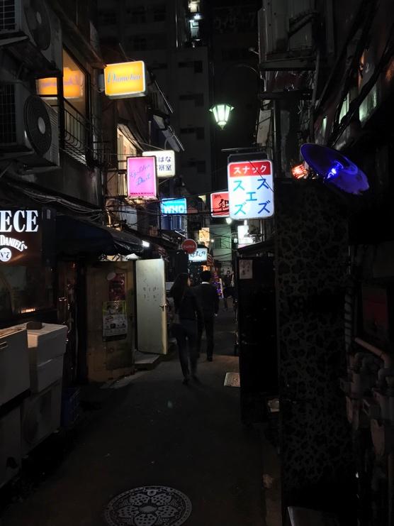 the alleyways of Japan at night
