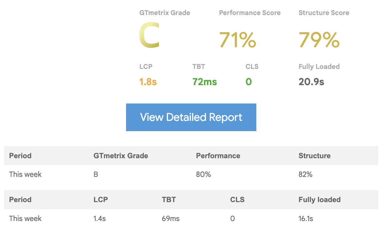 GTMetrix Report