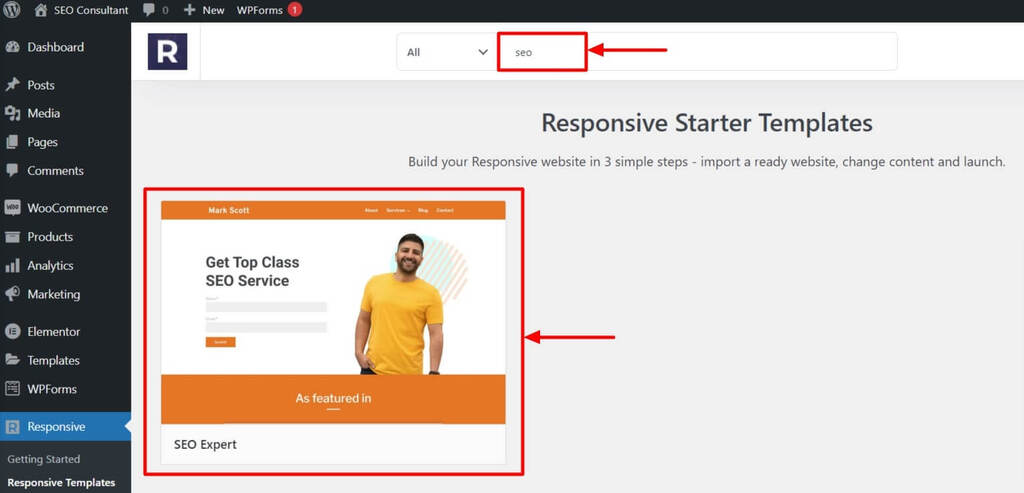 Search SEO for creating an SEO portfolio website