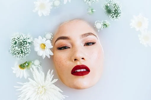 woman bath beauty face