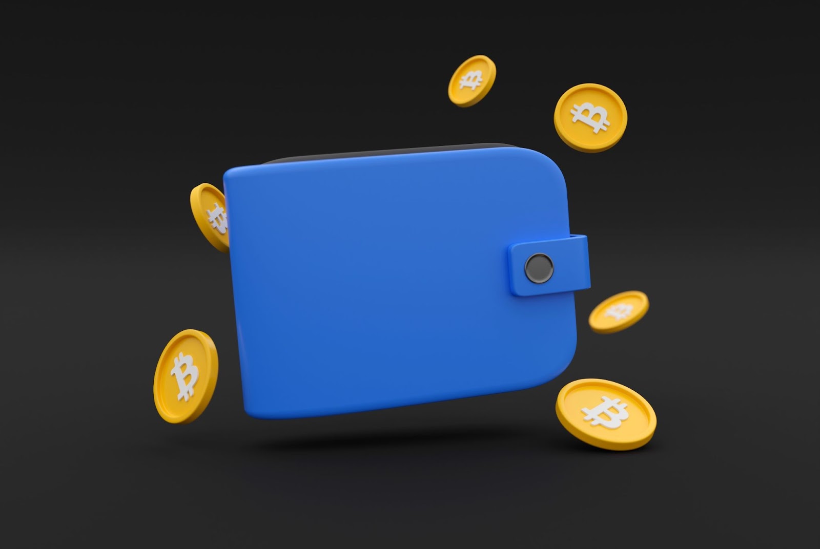 Blue Bitcoin Wallet. 