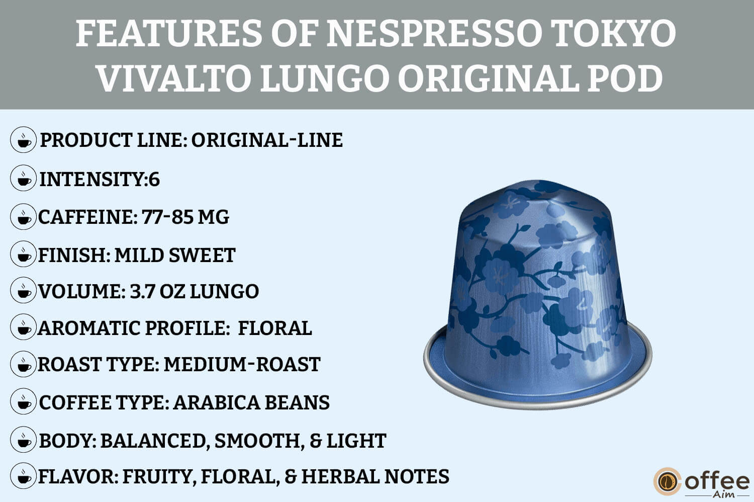 "Image showcases Nespresso Tamuka Mu Zimbabwe Vertuo Pod features for 'Nespresso Tokyo Vivalto Lungo Original-Line Pod' article."