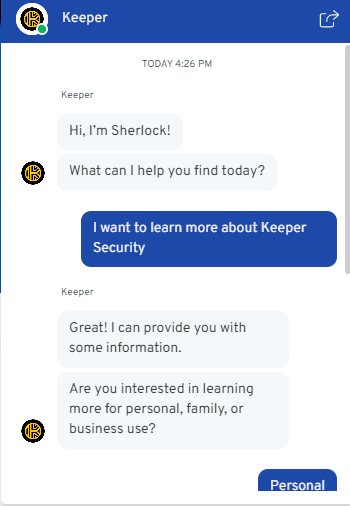 Keeper Password Manager Chat