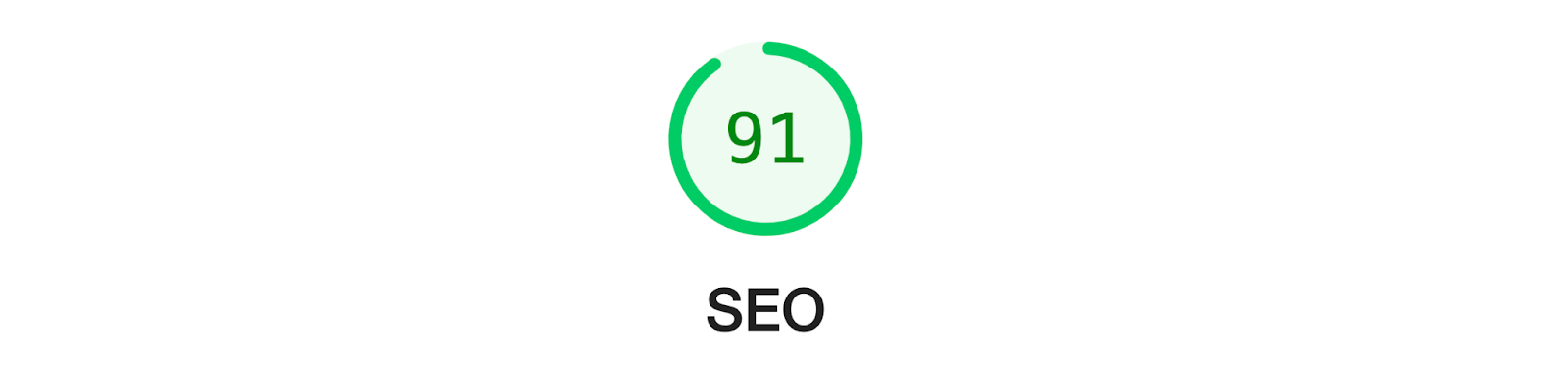 A 91% SEO score in Google Lighthouse implies a site is following proper, basic seo site structure.