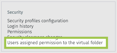 Users Assigned Permission to the Virtual Folder Report