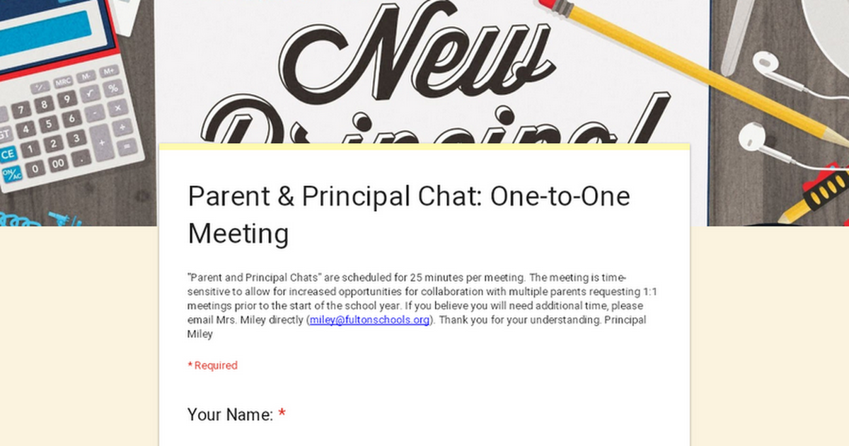 Parent & Principal Chat: One-to-One Meeting