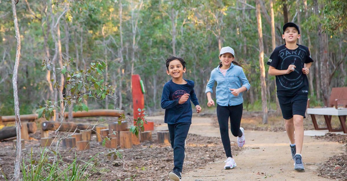 Path in nature-play playground atWarril Parkland 