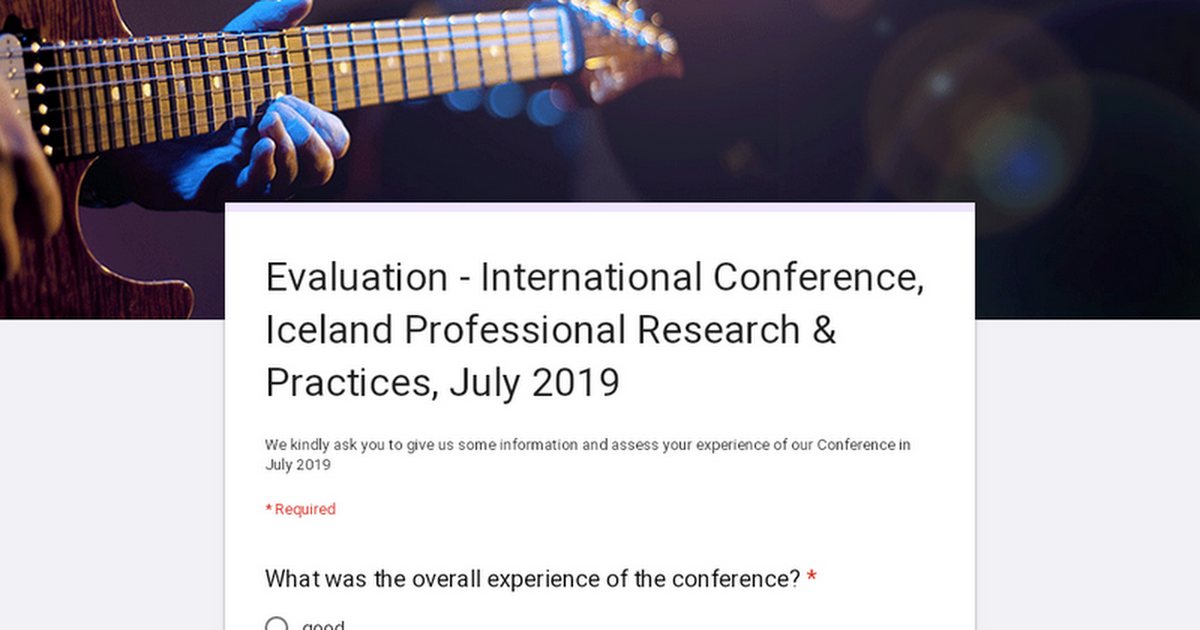 Evaluation - International Conference, Iceland Professional Research & Practices, July 2019