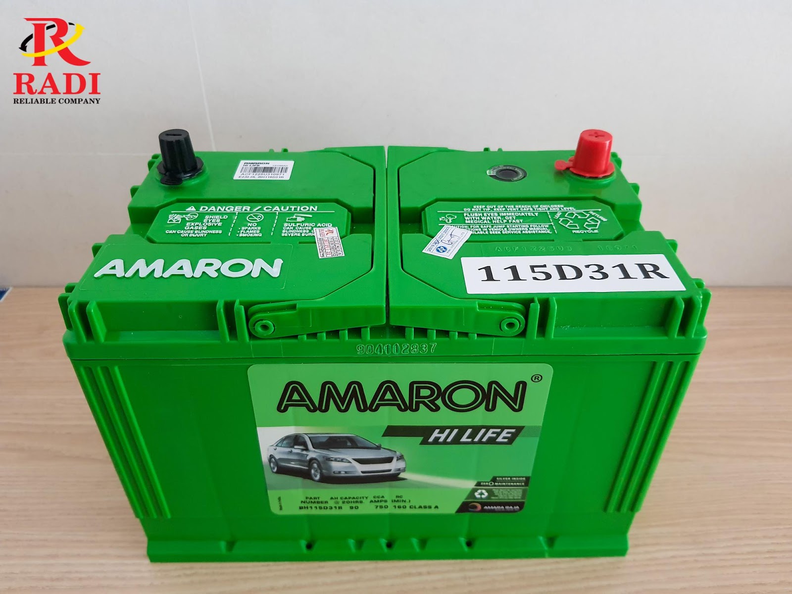 Ắc quy Amaron 115D31R (12V-90Ah) cho xe Hyundai Starex máy dầu
