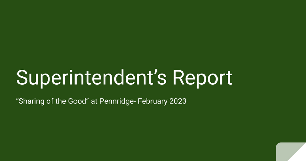 2023 February- Superintendent's Report