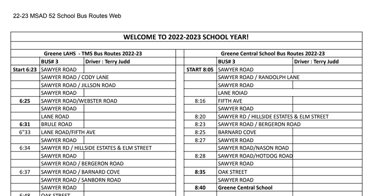 2223 MSAD 52 School Bus Routes Web Sheet1.pdf Google Drive