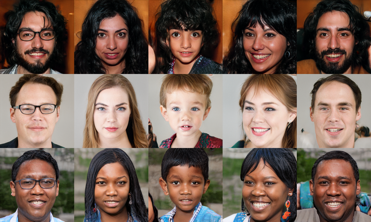 Human faces created using conditional image synthesis