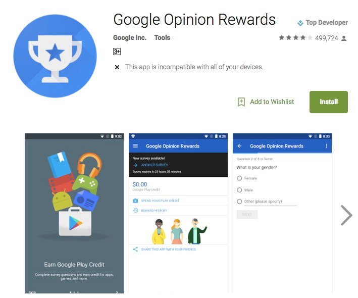 google opinion rewards