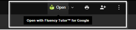 Open With Fluency Tutor for Google option in preview window