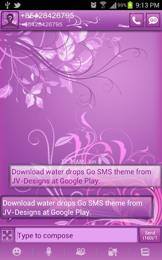 Pastel Purple Go SMS Pro Theme apk