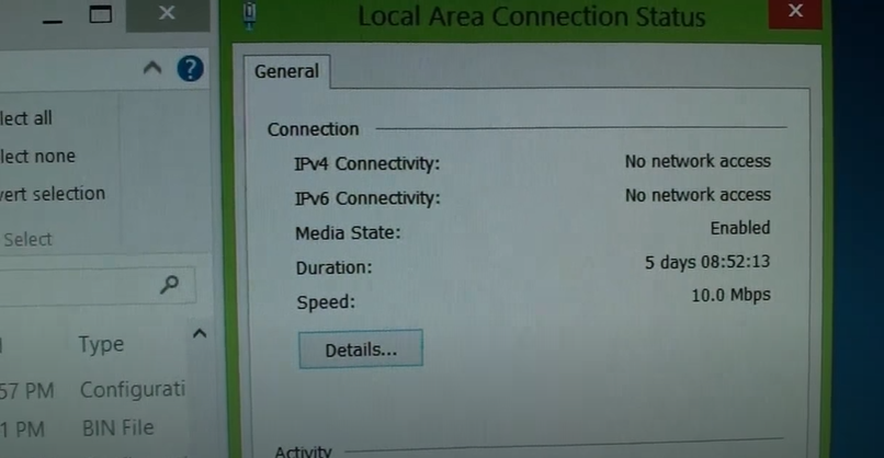 Check the Speed and Duplex in the Ethernet Setting: