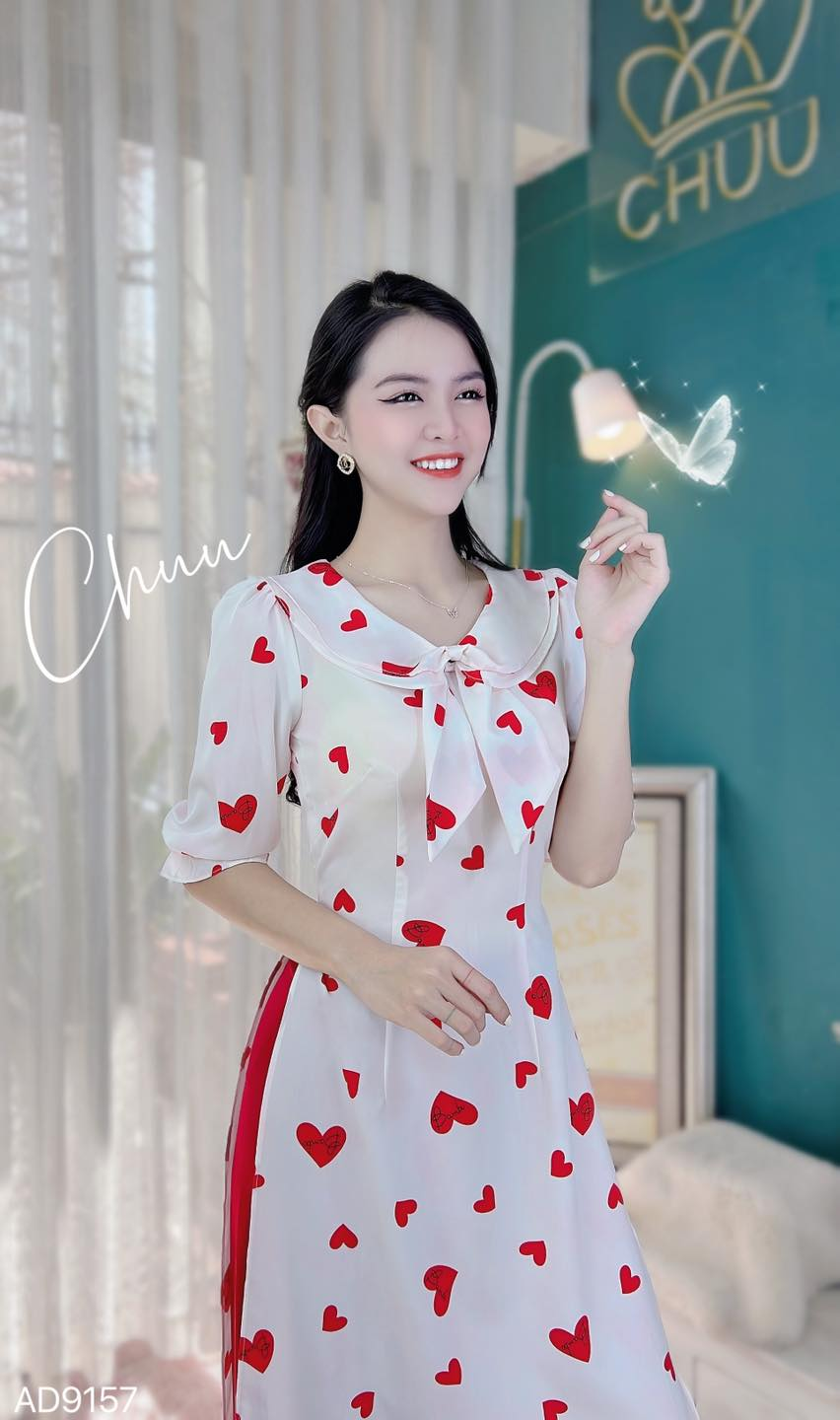 Áo Dài Cổ Sen 2 Lớp AD9157