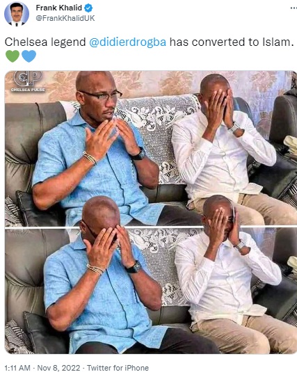 Viral posts claiming Didier Drogba converted to Islam were found to be false.