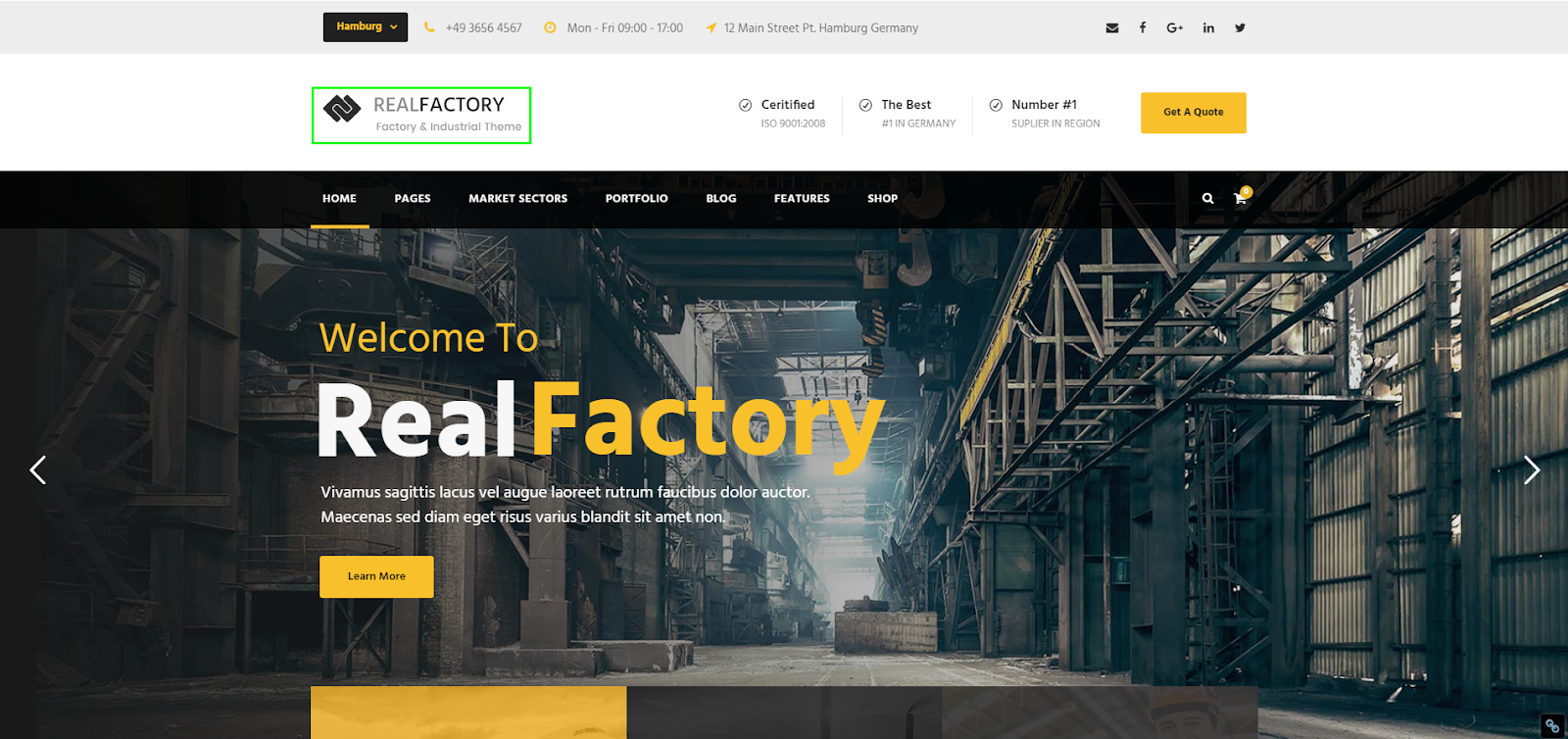 Real Factory - Factory and Industry WordPress Theme